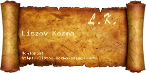 Liszov Kozma névjegykártya